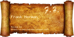 Frank Herman névjegykártya